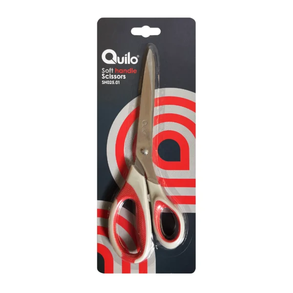 Quilo Gray and Red Soft Handle Scissors - Image 2