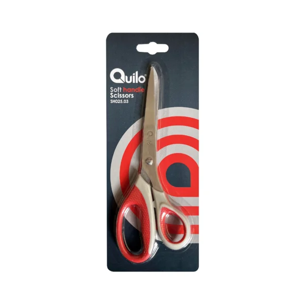 Quilo Gray and Red Soft Handle Scissors - Image 3